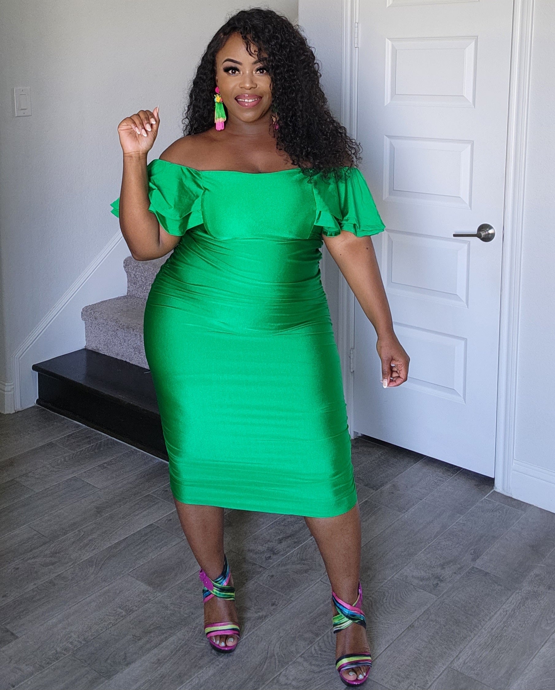 Green spandex dress best sale